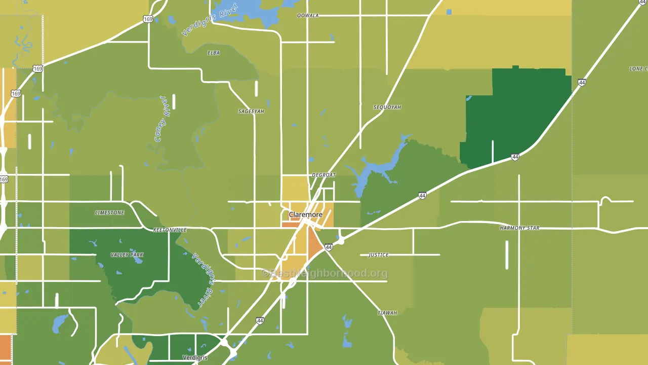 Claremore, OK block-group voter-turnout map