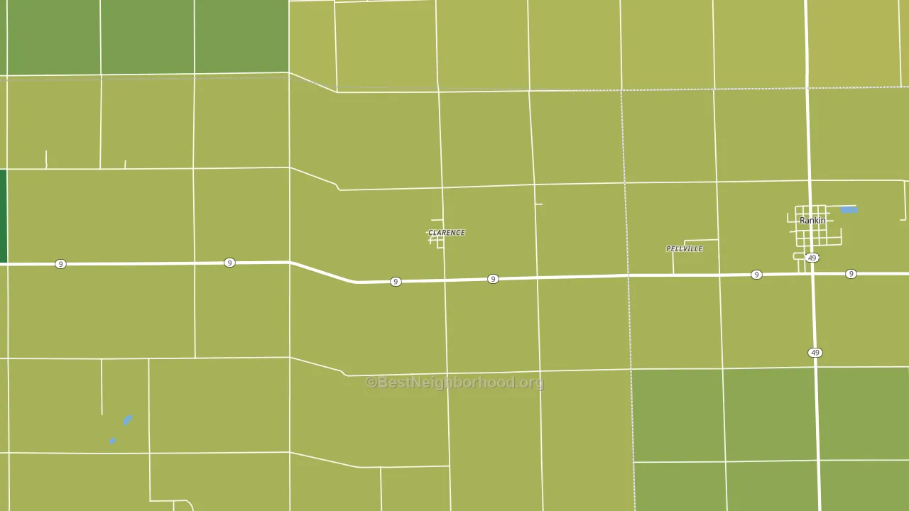 Clarence, IL block-group voter-turnout map