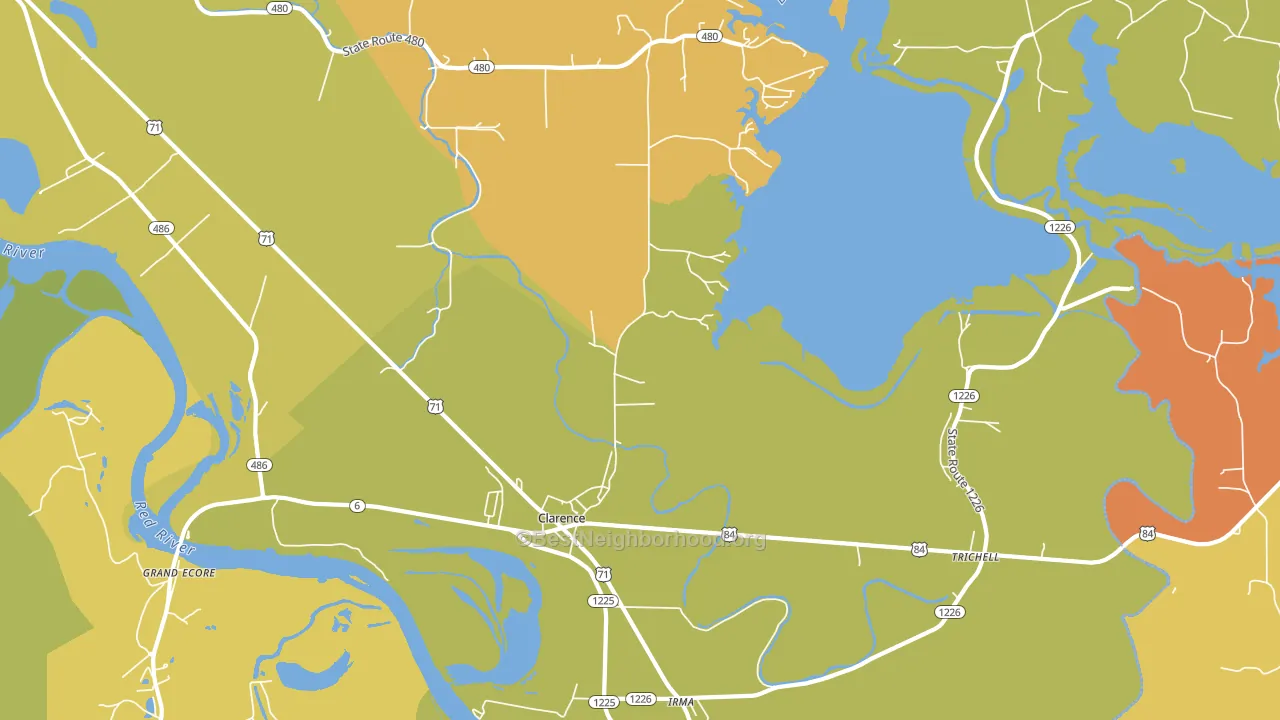 Clarence, LA block-group voter-turnout map