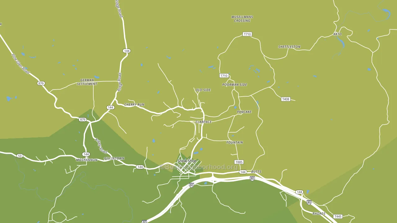 Clarence, PA block-group voter-turnout map