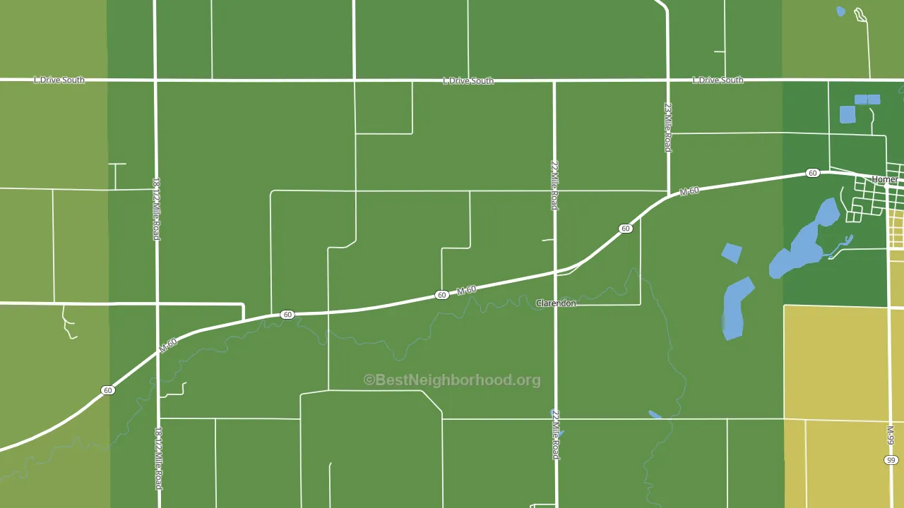 Clarendon, MI block-group voter-turnout map
