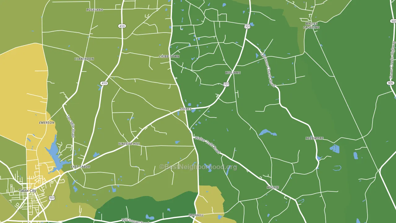Clarendon, NC block-group voter-turnout map