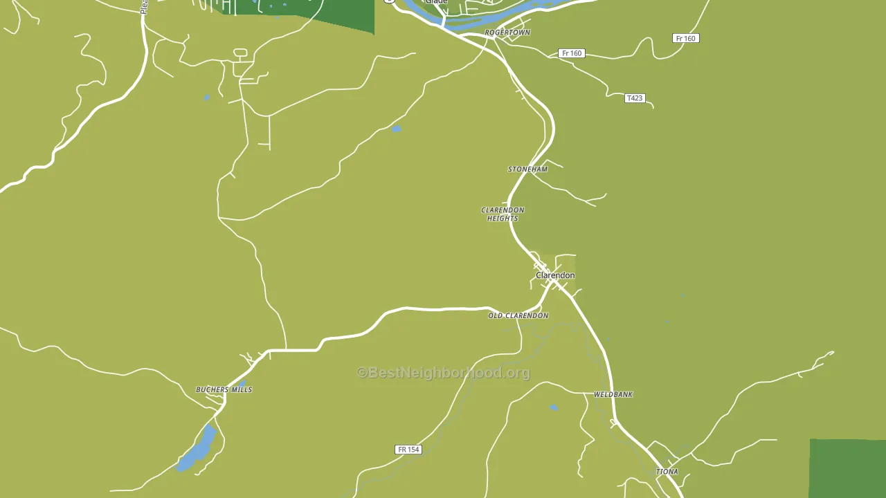 Clarendon, PA block-group voter-turnout map