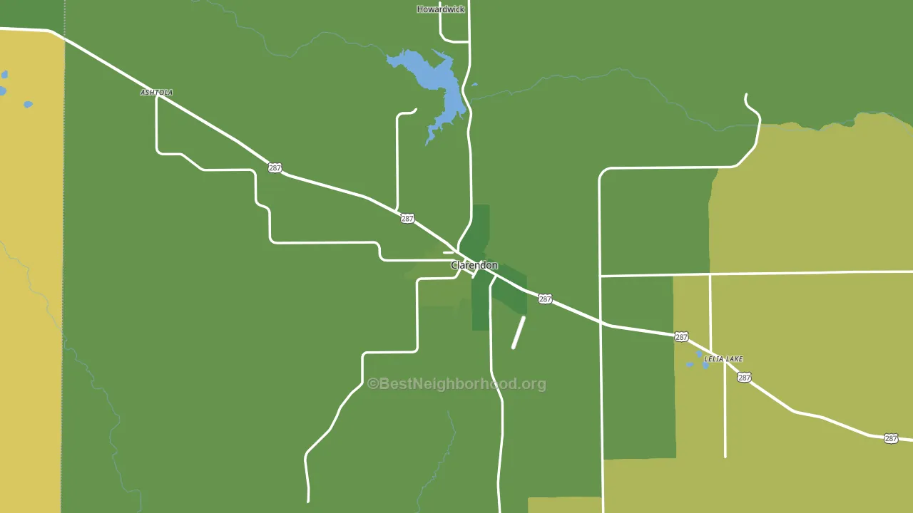 Clarendon, TX block-group voter-turnout map