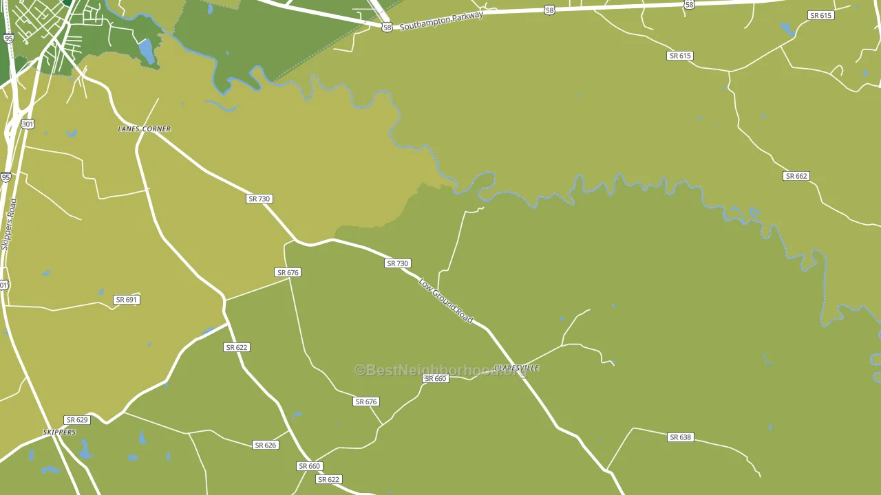Claresville, VA block-group voter-turnout map