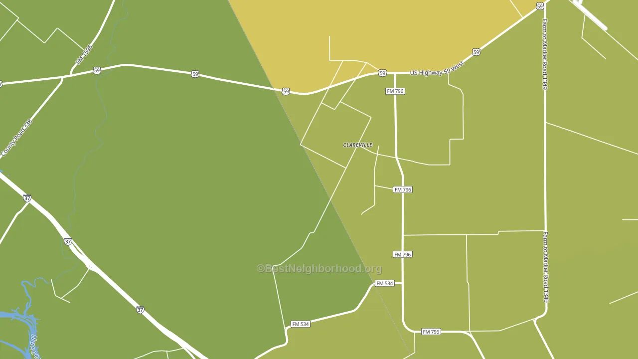 Clareville, TX block-group voter-turnout map