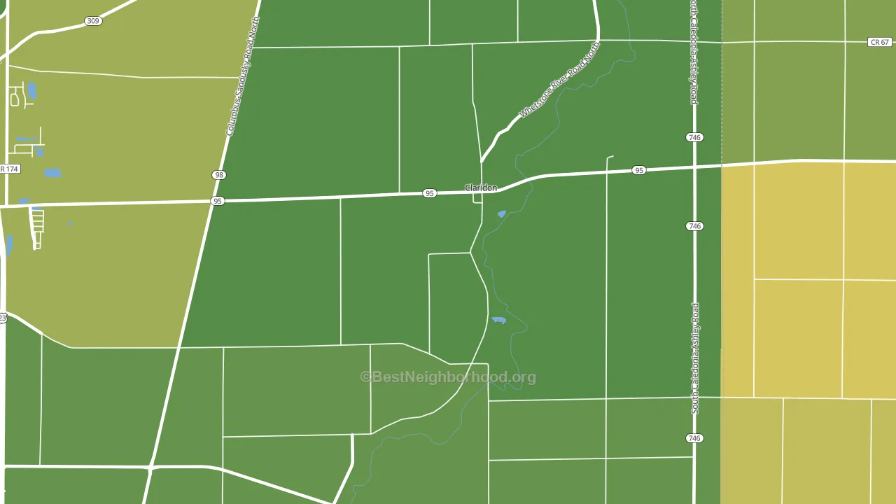 Claridon, OH block-group voter-turnout map