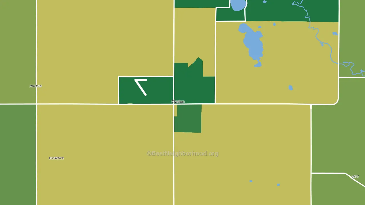 Clarion, IA block-group voter-turnout map