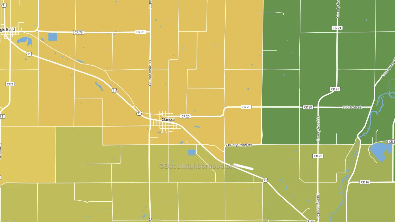 Clarissa, MN block-group voter-turnout map