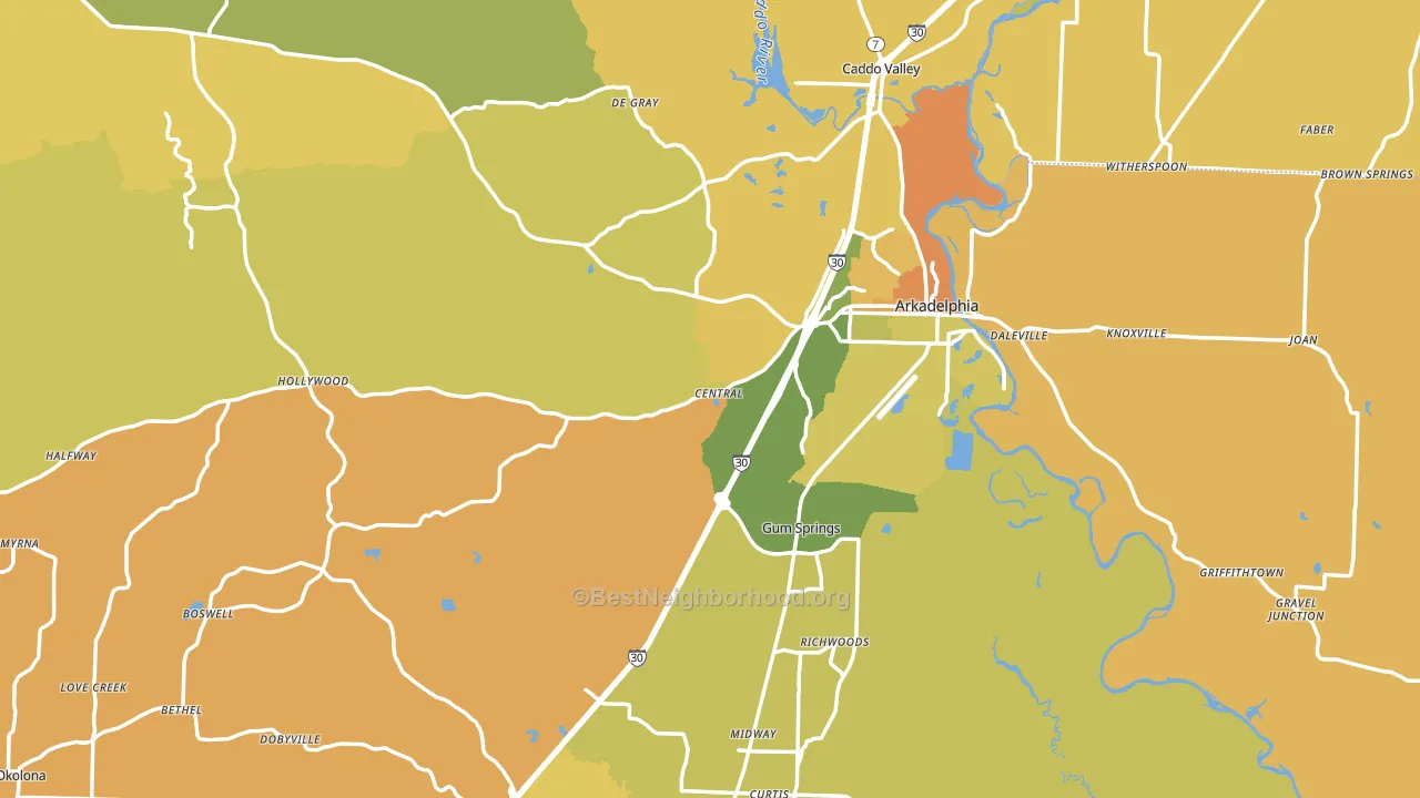 Clark County, AR block-group voter-turnout map