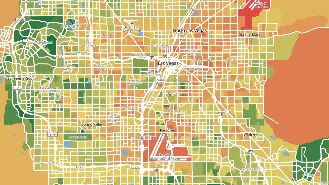 Clark County, NV block-group voter-turnout map