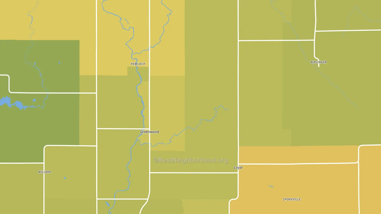 Clark County, WI block-group voter-turnout map