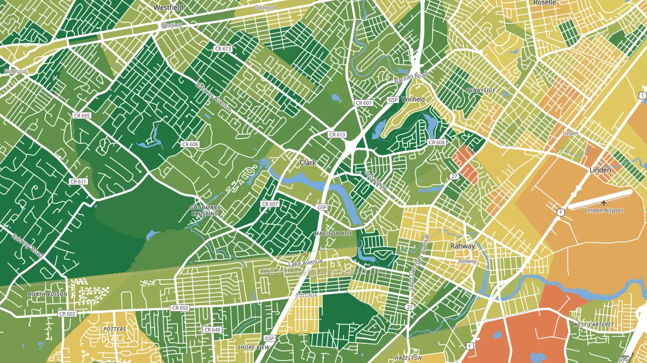 Clark, NJ block-group voter-turnout map