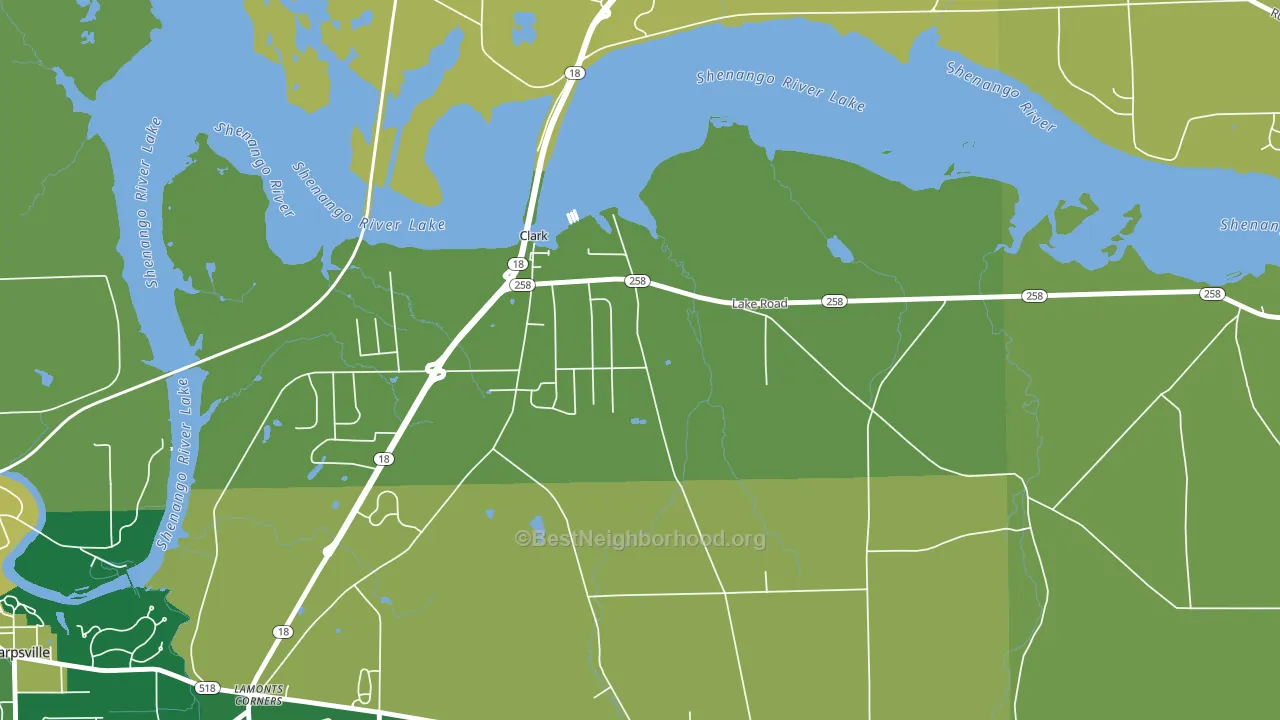 Clark, PA block-group voter-turnout map