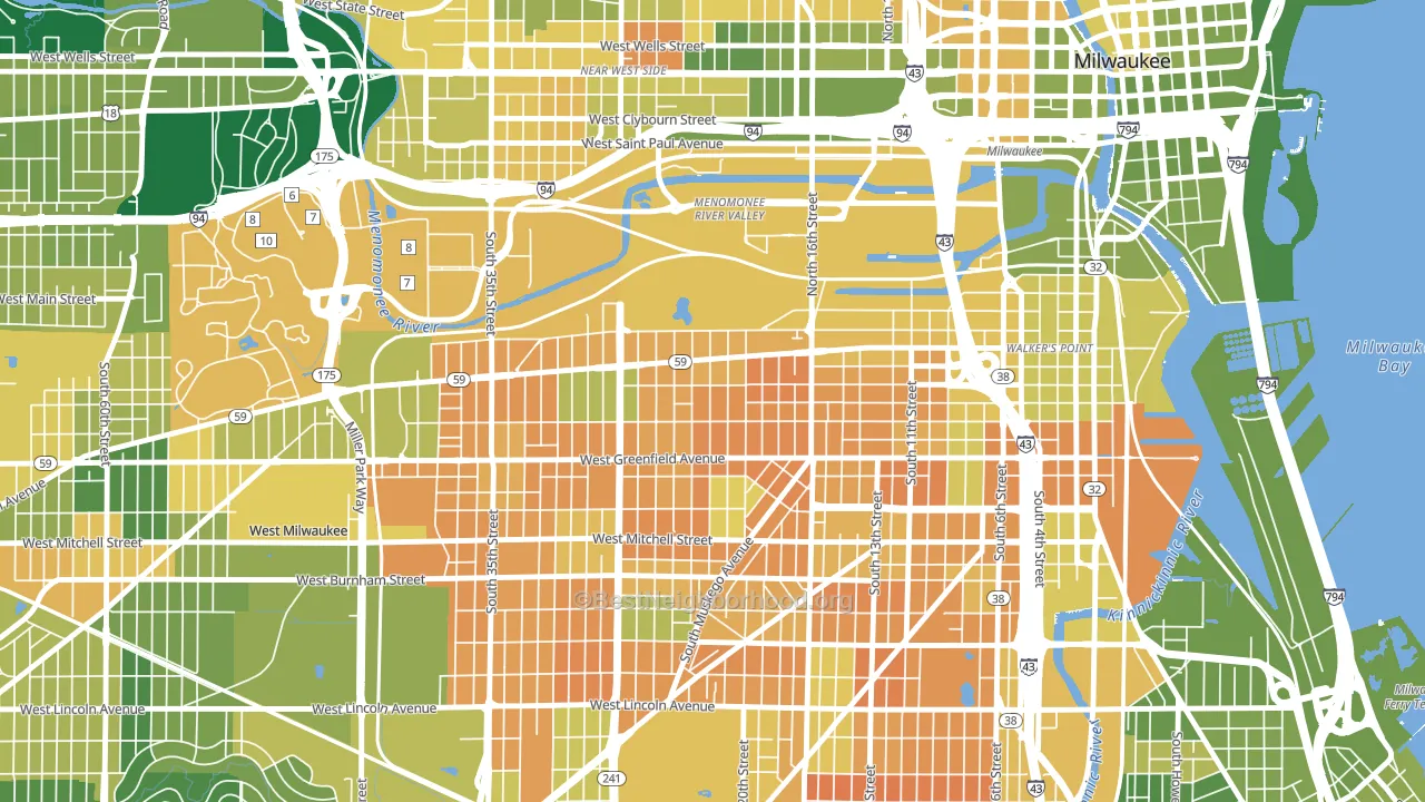 Clarke Square, Milwaukee, WI block-group voter-turnout map