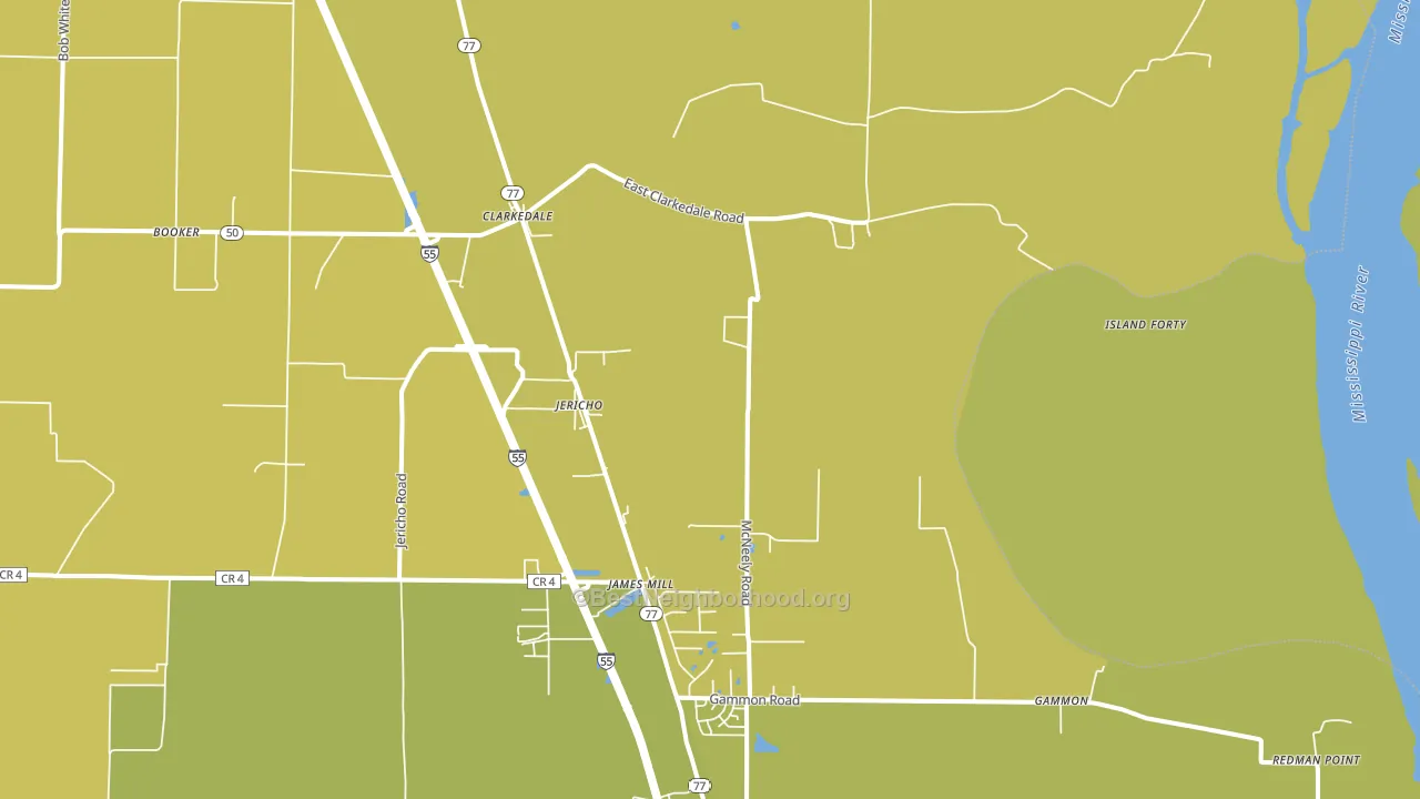Clarkedale, AR block-group voter-turnout map
