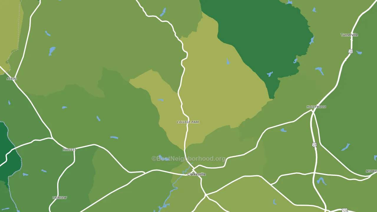 Clarkesville, GA block-group voter-turnout map