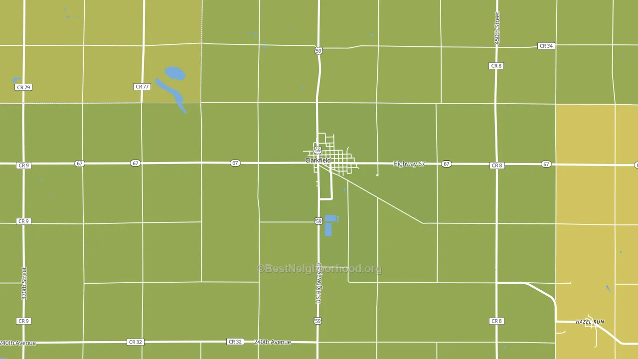 Clarkfield, MN block-group voter-turnout map