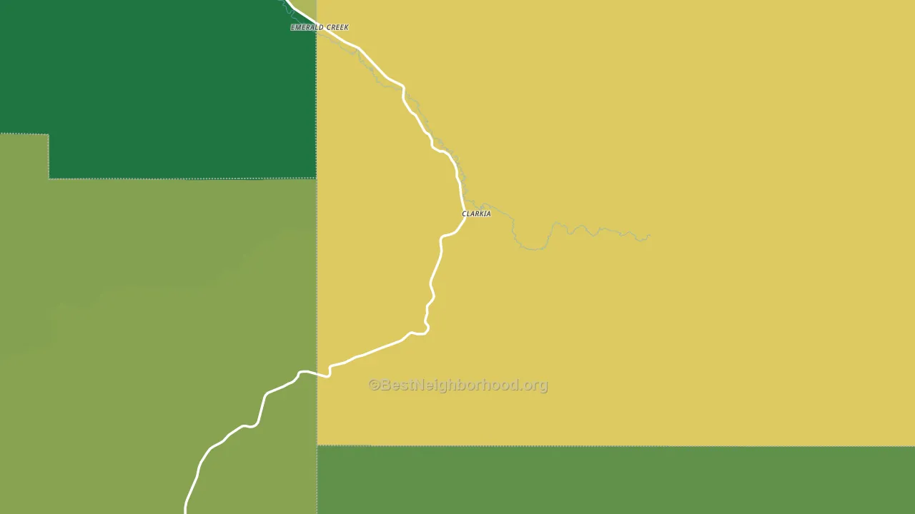 Clarkia, ID block-group voter-turnout map