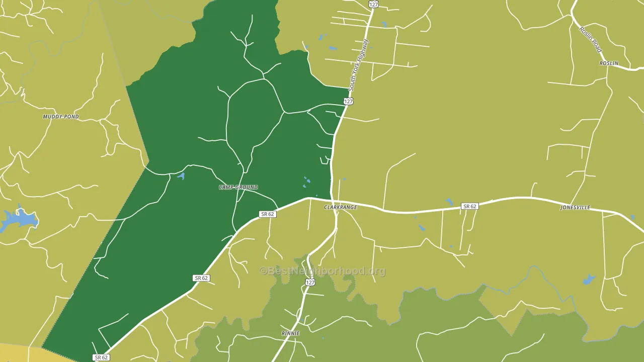 Clarkrange, TN block-group voter-turnout map