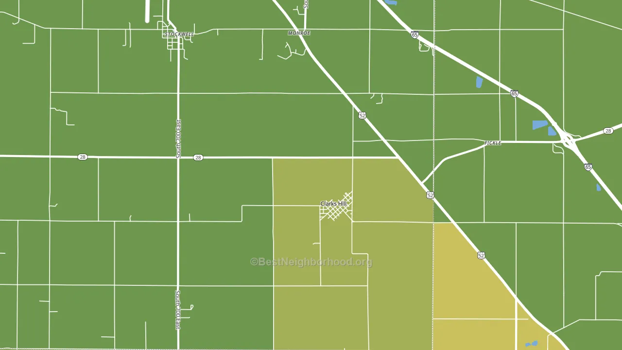 Clarks Hill, IN block-group voter-turnout map