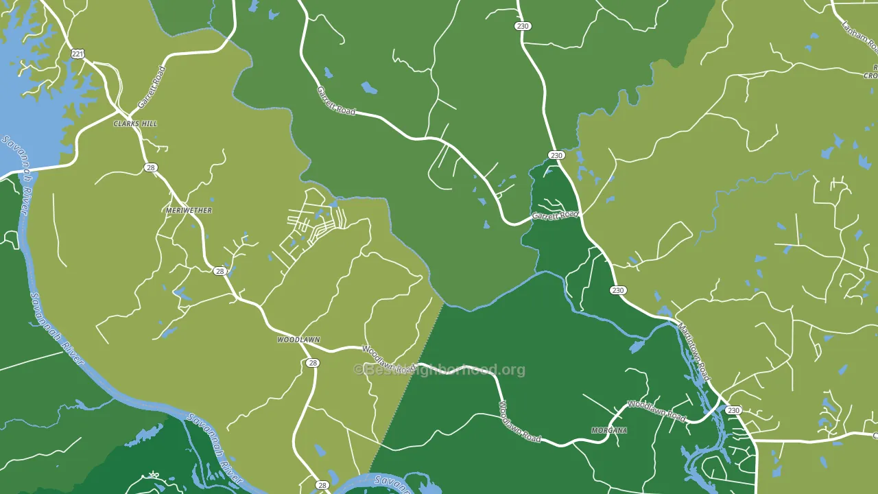 Clarks Hill, SC block-group voter-turnout map