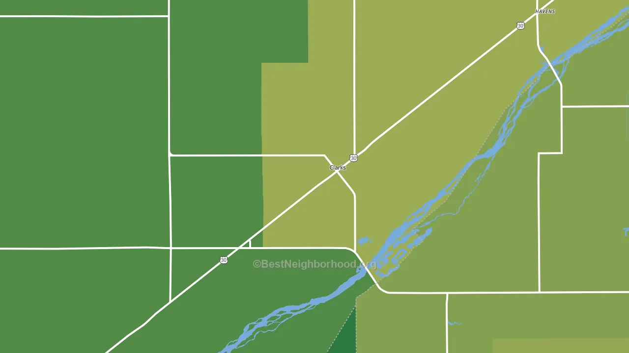 Clarks, NE block-group voter-turnout map