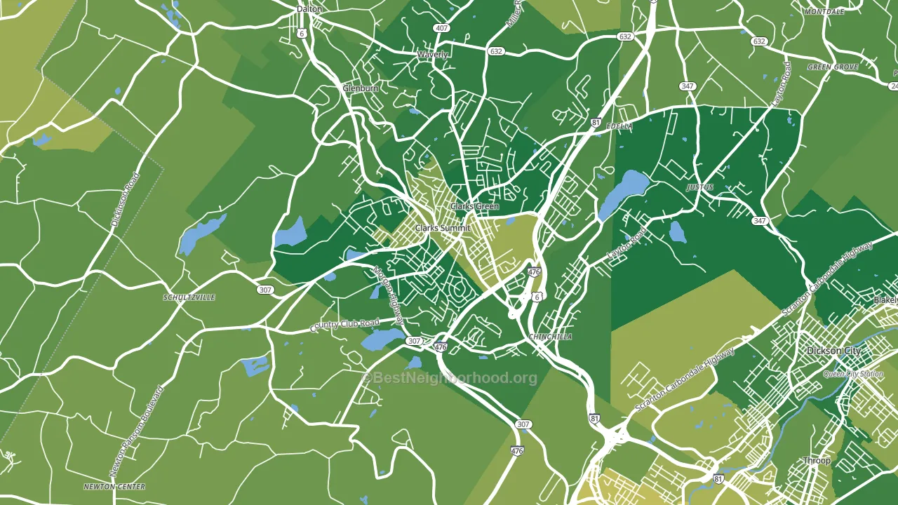 Clarks Summit, PA block-group voter-turnout map