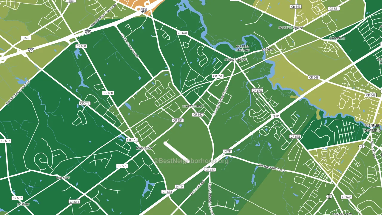 Clarksboro, NJ block-group voter-turnout map