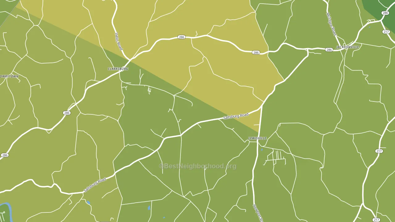 Clarksburg, PA block-group voter-turnout map