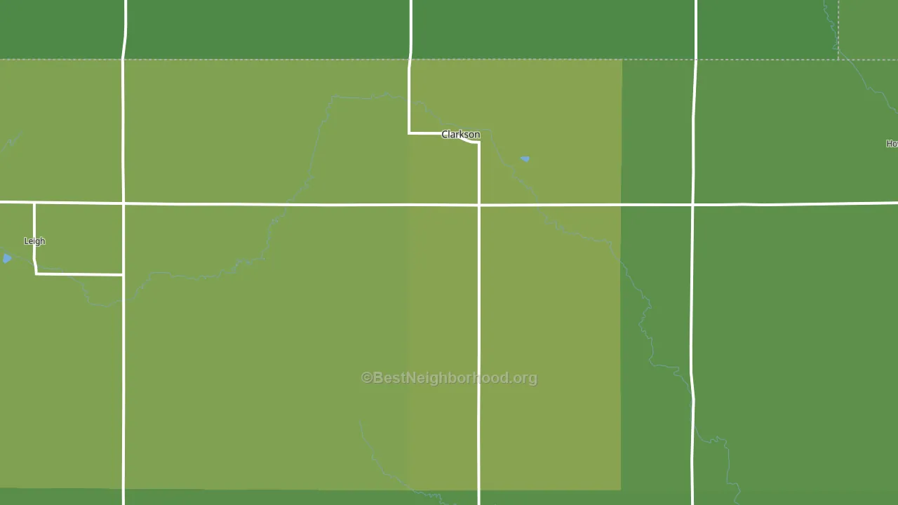 Clarkson, NE block-group voter-turnout map