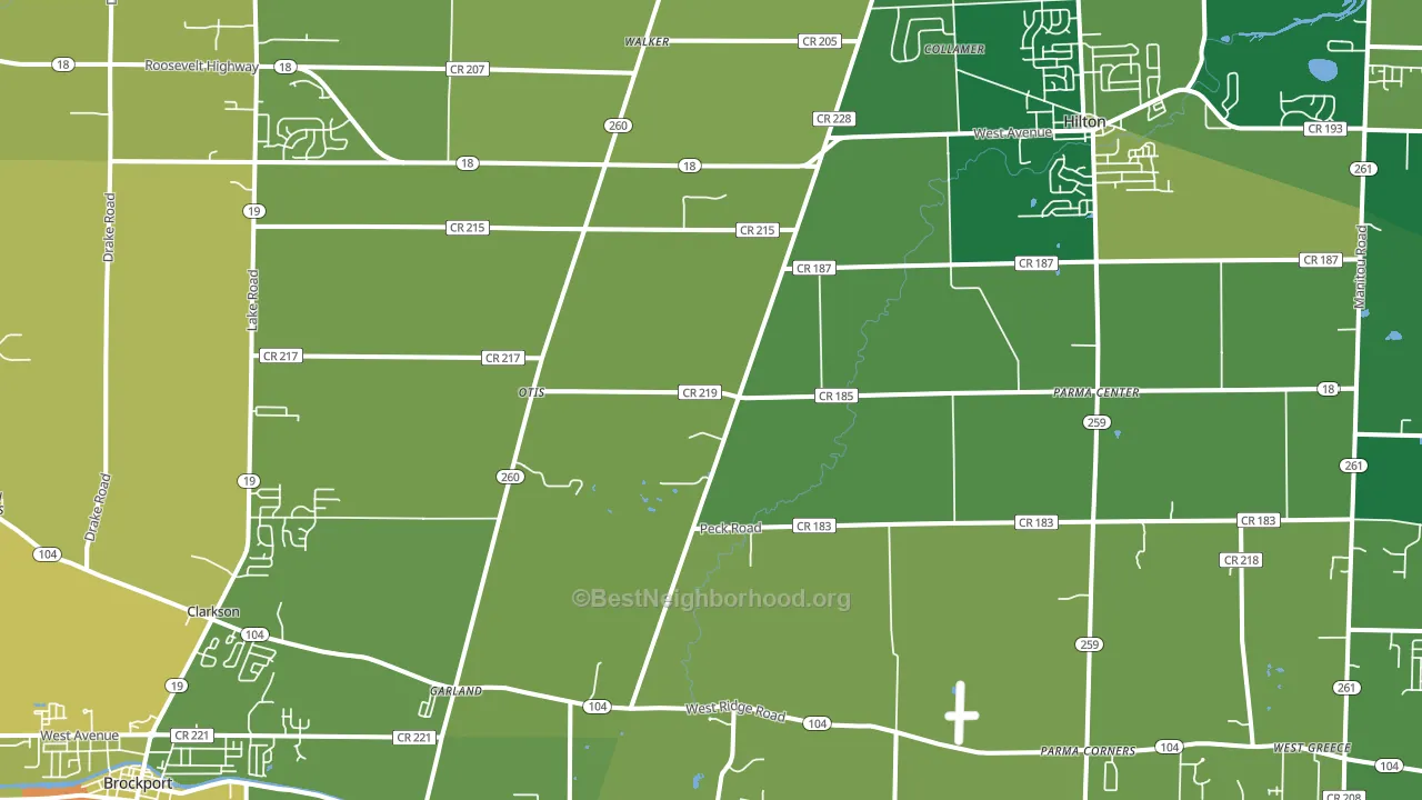 Clarkson, NY block-group voter-turnout map
