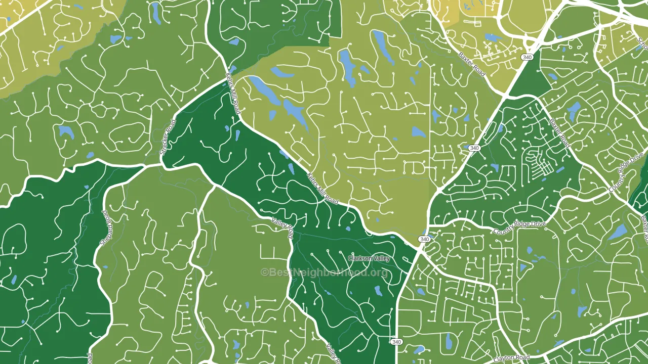 Clarkson Valley, MO block-group voter-turnout map