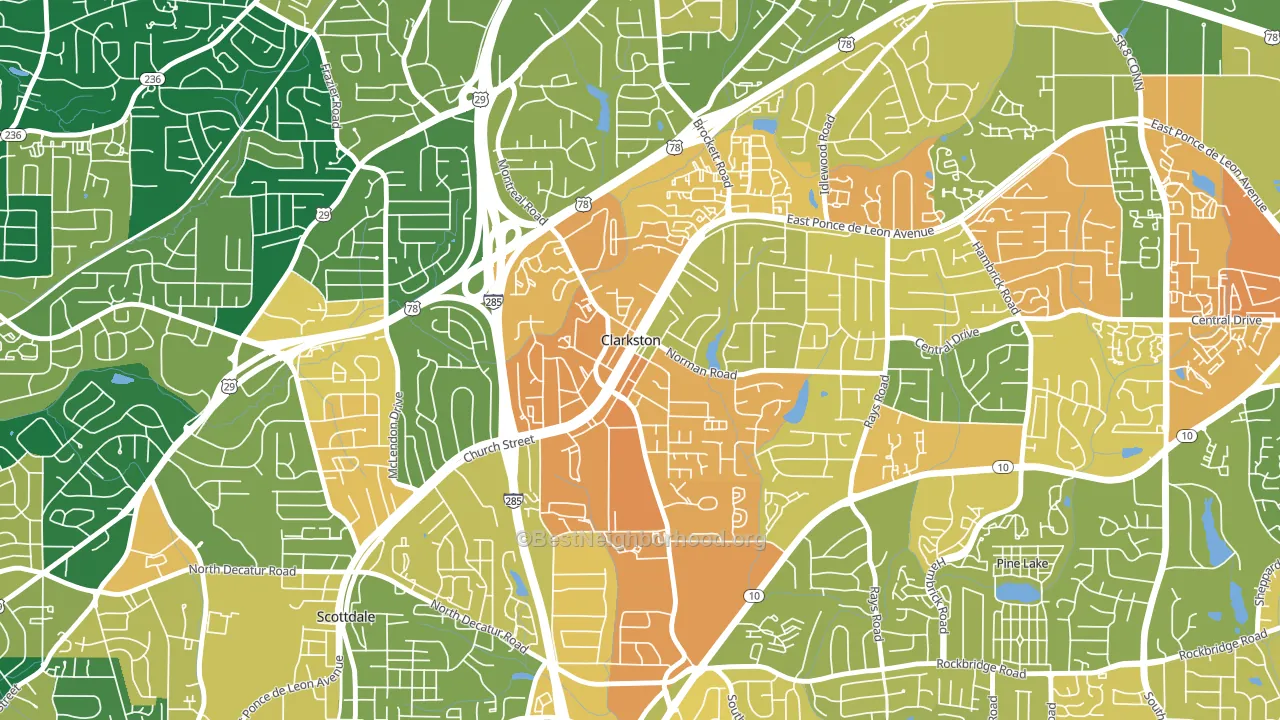 Clarkston, GA block-group voter-turnout map