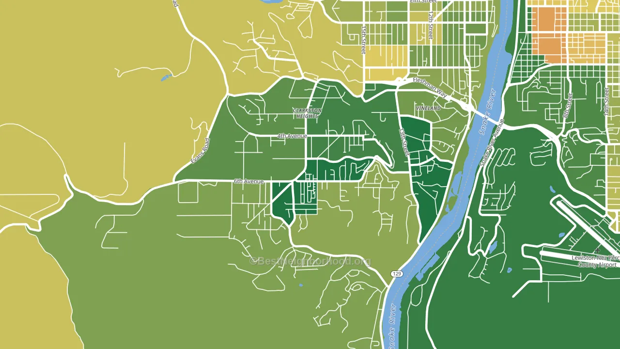 Clarkston Heights-Vineland, WA block-group voter-turnout map