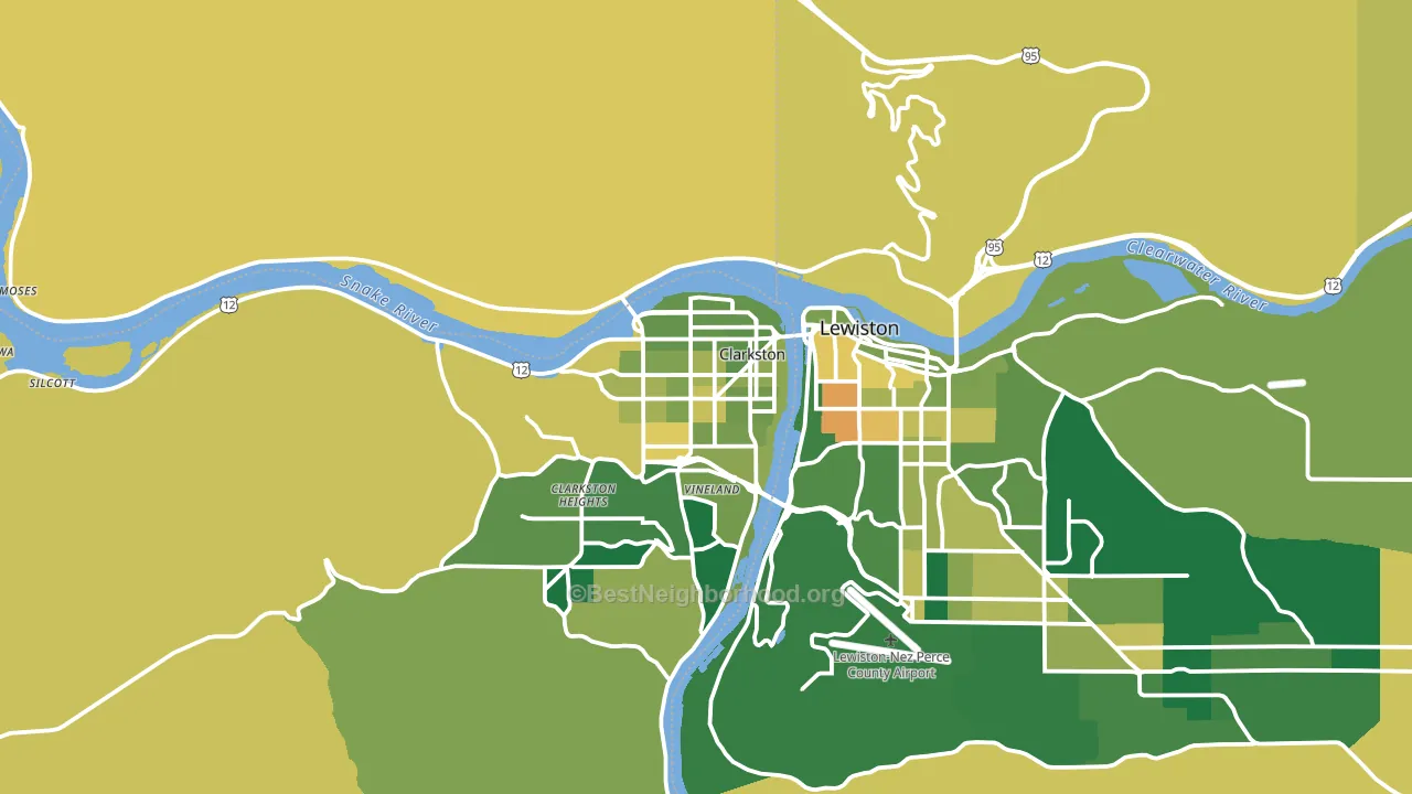 Clarkston, WA block-group voter-turnout map