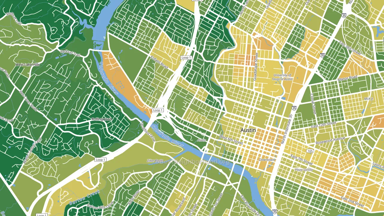 Clarksville, Austin, TX block-group voter-turnout map