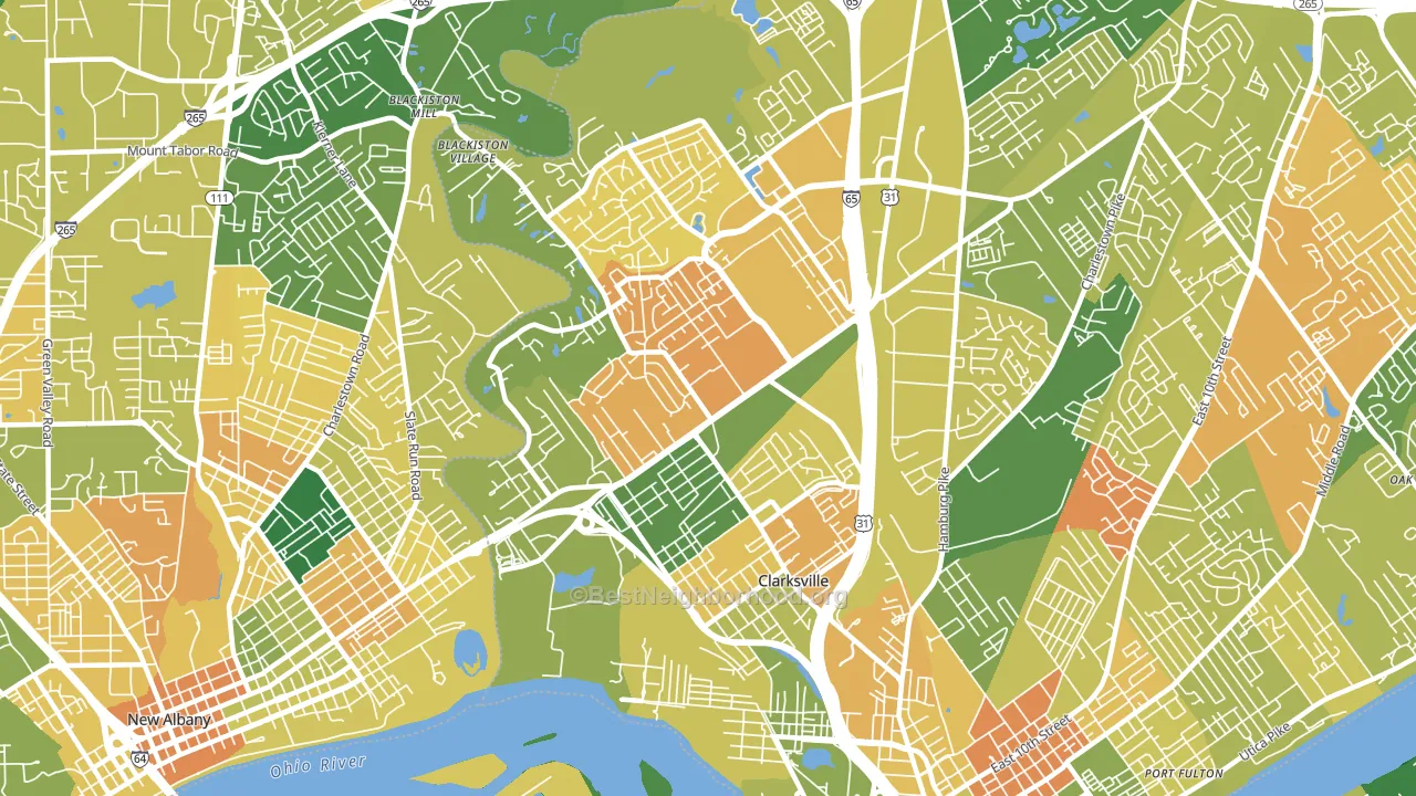 Clarksville, IN block-group voter-turnout map