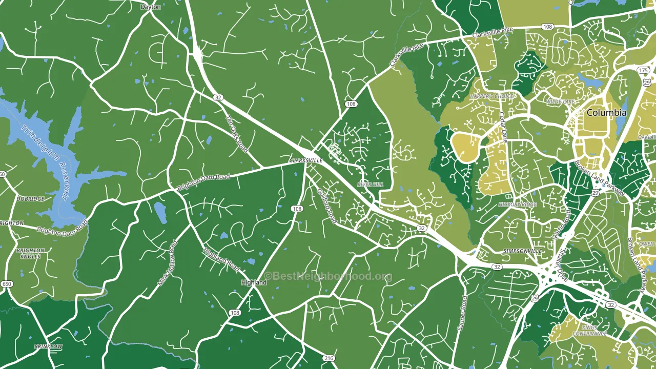 Clarksville, MD block-group voter-turnout map