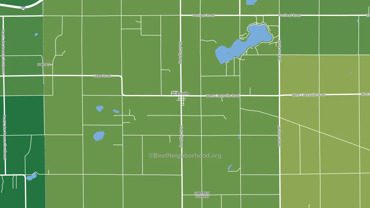 Clarksville, MI block-group voter-turnout map