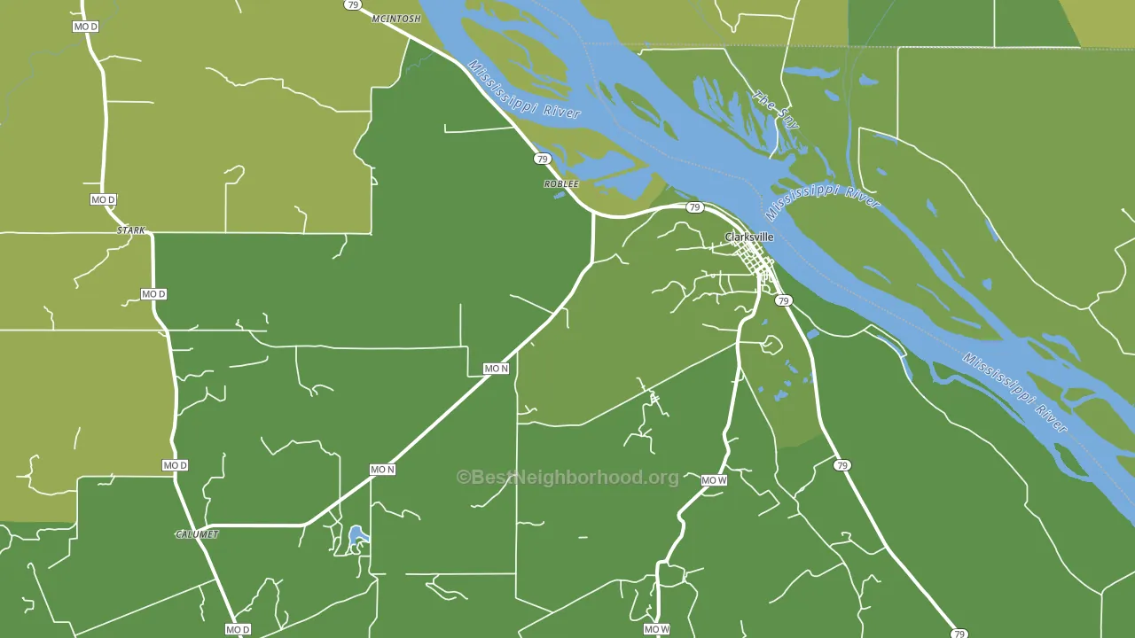 Clarksville, MO block-group voter-turnout map
