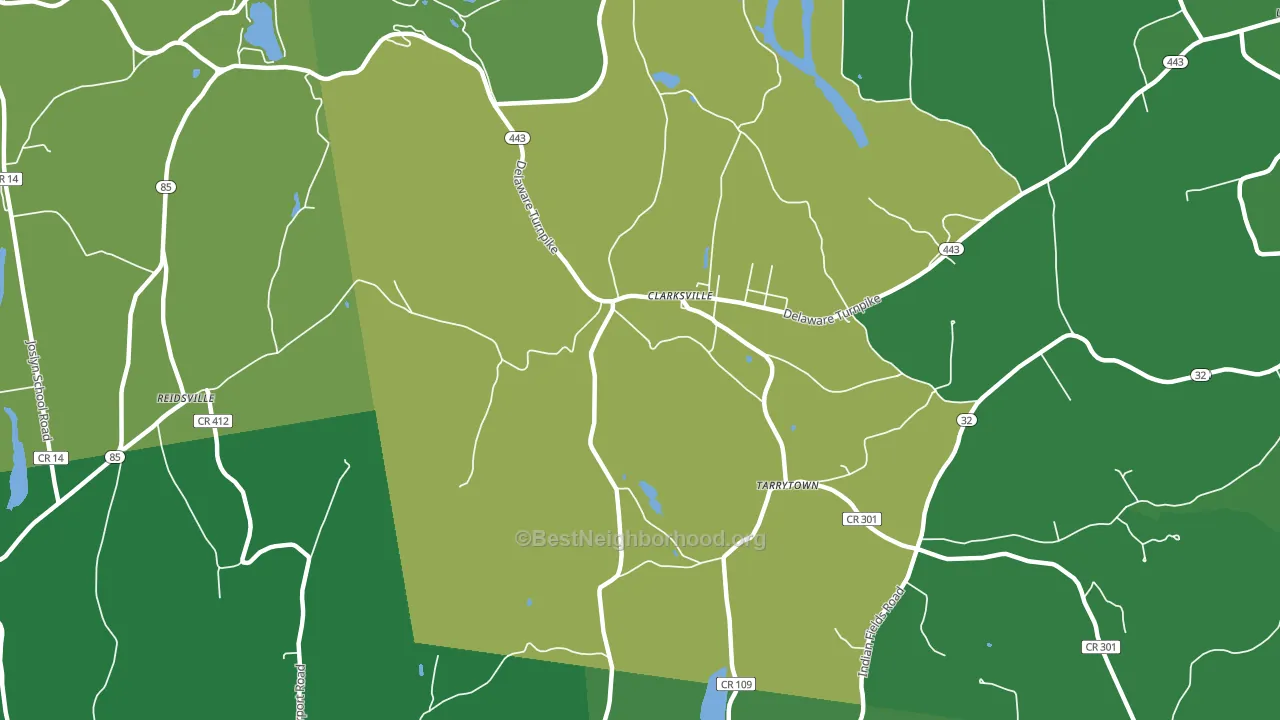 Clarksville, NY block-group voter-turnout map