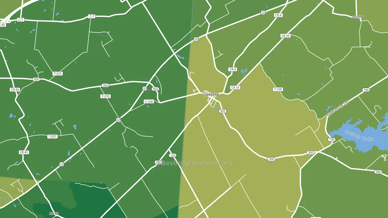 Clarksville, OH block-group voter-turnout map