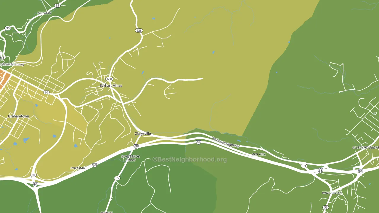 Clarysville, MD block-group voter-turnout map