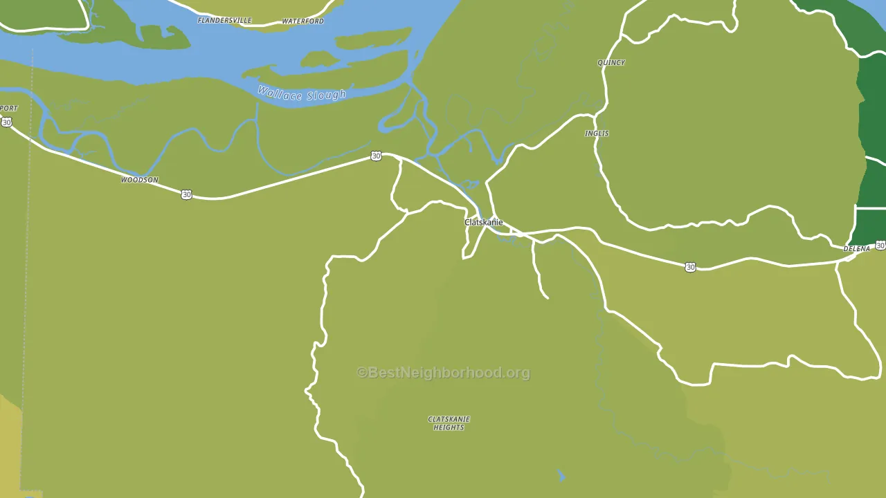 Clatskanie, OR block-group voter-turnout map
