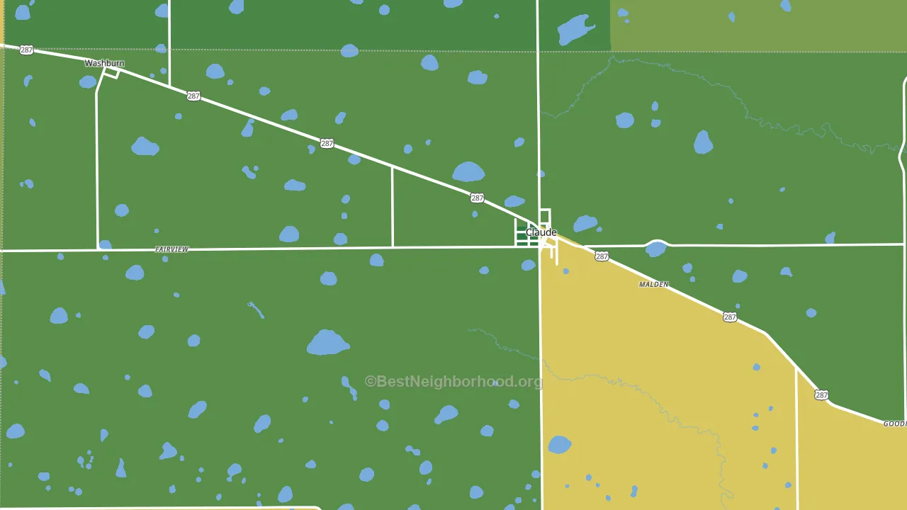 Claude, TX block-group voter-turnout map