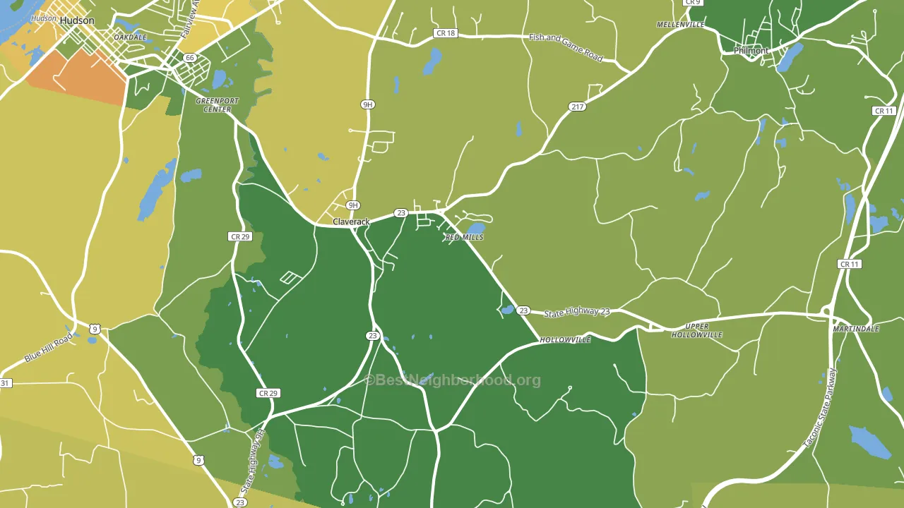Claverack, NY block-group voter-turnout map