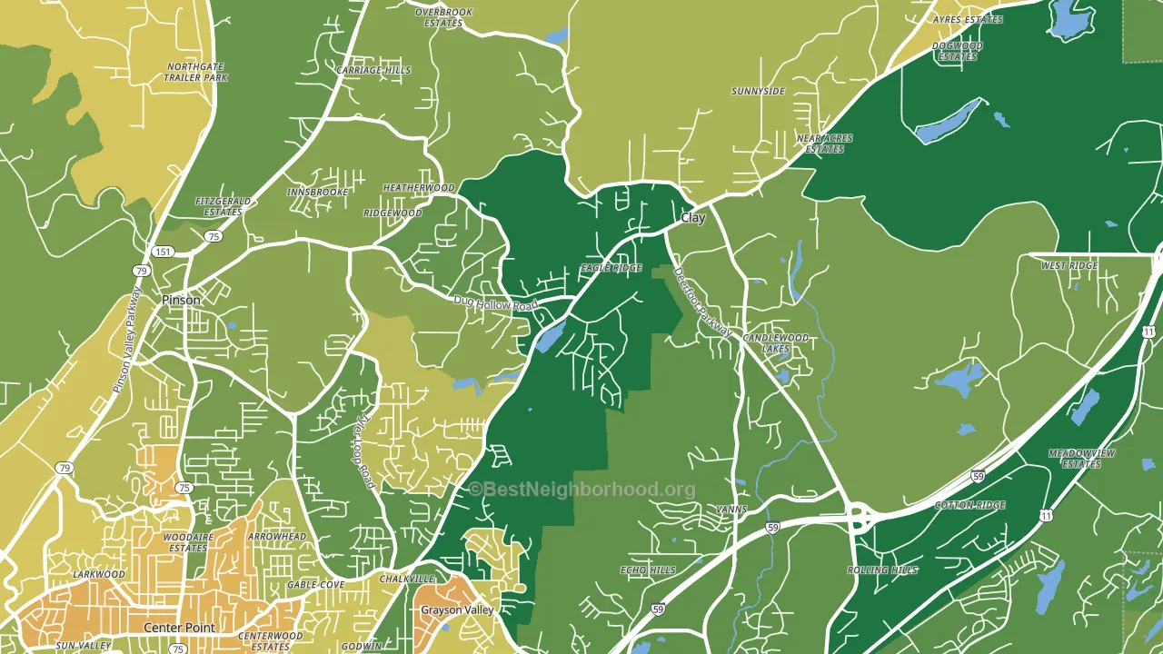 Clay, AL block-group voter-turnout map