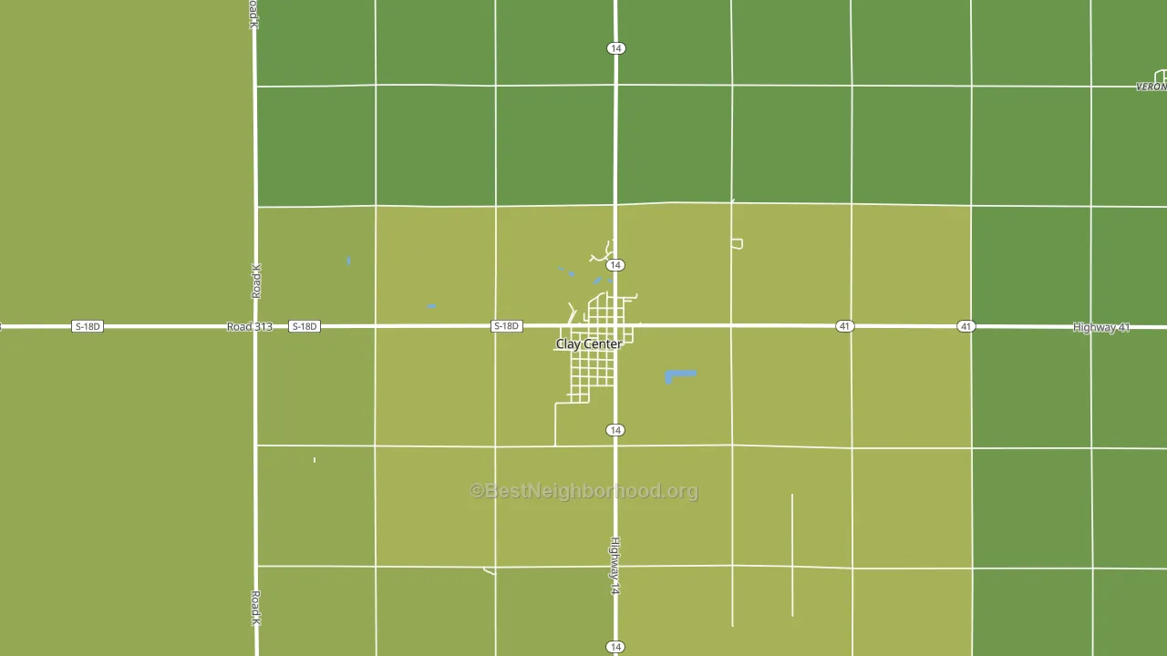 Clay Center, NE block-group voter-turnout map