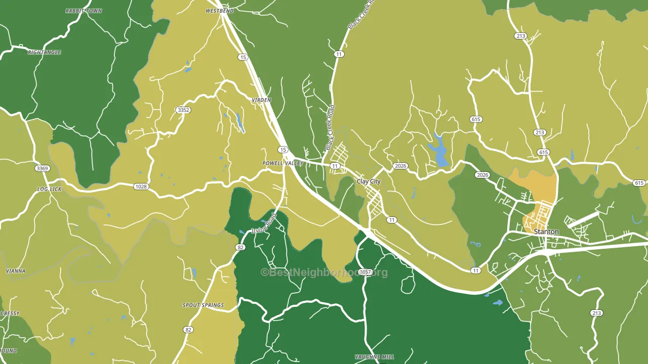 Clay City, KY block-group voter-turnout map